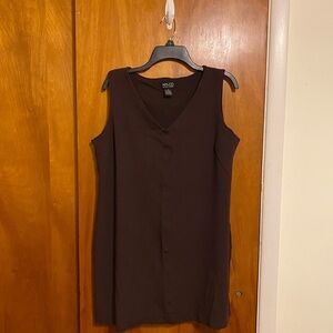 New York & Company Women’s V-Neckline Sleeveless Dark Brown Knit Jumper/Dress